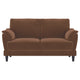 Elm 2pc Sofa and Loveseat Set | Pillow Arms | Foam Fill Rust Brown Velvet