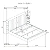 Poxy King Bed with Pull-Out Bookcase | Light Tan Channel Tufted Fabric