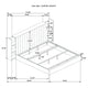 Poxy King Bed with Pull-Out Bookcase | Light Tan Channel Tufted Fabric