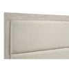 Qanto Full Panel Bed | Beige Tufted Fabric Headboard | Rustic Cream Wood