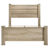 Tyna Rustic Queen Panel Bed with Planked Headboard | Weathered Oak Wood