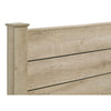 Tyna Rustic Queen Panel Bed with Planked Headboard | Weathered Oak Wood