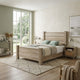 Tyna Rustic Queen Panel Bed with Planked Headboard | Weathered Oak Wood