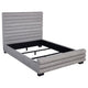 Ricia Queen Bed Frame | Black Block Feet | Gray Channel Tufted Boucle