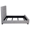 Ricia Queen Bed Frame | Black Block Feet | Gray Channel Tufted Boucle