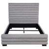 Ricia Queen Bed Frame | Black Block Feet | Gray Channel Tufted Boucle