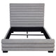 Ricia Queen Bed Frame | Black Block Feet | Gray Channel Tufted Boucle