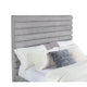 Ricia Queen Bed Frame | Black Block Feet | Gray Channel Tufted Boucle