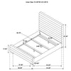 Ricia Queen Bed Frame | Black Block Feet | Gray Channel Tufted Boucle