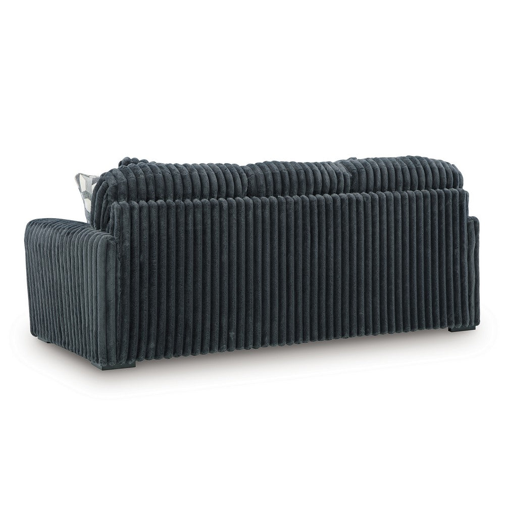 Addy Sofa with 5 Pillows | Gunmetal Gray Corduroy Upholstery | 98"
