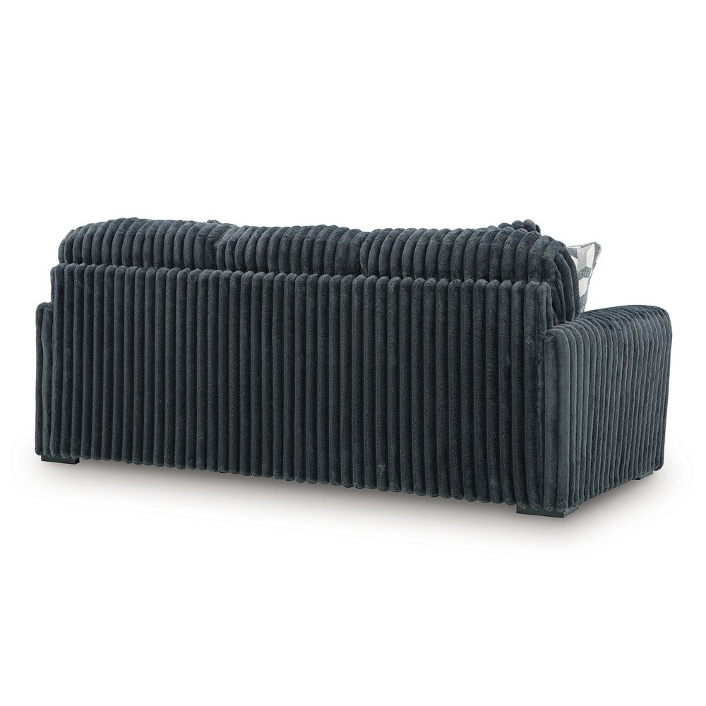 Addy Sofa with 5 Pillows | Gunmetal Gray Corduroy Upholstery | 98"