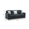 Addy Sofa with 5 Pillows | Gunmetal Gray Corduroy Upholstery | 98"