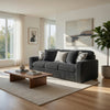 Addy Sofa with 5 Pillows | Gunmetal Gray Corduroy Upholstery | 98"