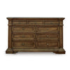 Lesa Classic 71" Dresser | 9 Drawers with Brass Tone Knobs | Brown