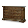 Lesa Classic 71" Dresser | 9 Drawers with Brass Tone Knobs | Brown
