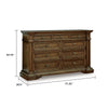 Lesa Classic 71" Dresser | 9 Drawers with Brass Tone Knobs | Brown