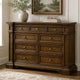 Lesa Classic 71" Dresser | 9 Drawers with Brass Tone Knobs | Brown