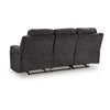 Beso Pull Tab Reclining Sofa | Charcoal Gray Faux Leather | 87"