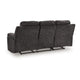 Beso Pull Tab Reclining Sofa | Charcoal Gray Faux Leather | 87"