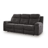 Beso Pull Tab Reclining Sofa | Charcoal Gray Faux Leather | 87"