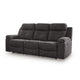 Beso Pull Tab Reclining Sofa | Charcoal Gray Faux Leather | 87"