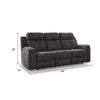Beso Pull Tab Reclining Sofa | Charcoal Gray Faux Leather | 87"