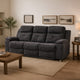 Beso Pull Tab Reclining Sofa | Charcoal Gray Faux Leather | 87"