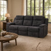 Beso Pull Tab Reclining Sofa | Charcoal Gray Faux Leather | 87"