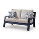 Beco Outdoor Loveseat | 2 Pillows | Beige Cushions | 58" Navy Blue