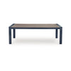 Beco Outdoor Dining Table | 88" Slatted Top | Navy Blue & Brown