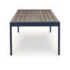 Beco Outdoor Dining Table | 88" Slatted Top | Navy Blue & Brown
