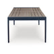 Beco Outdoor Dining Table | 88" Slatted Top | Navy Blue & Brown