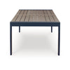 Beco Outdoor Dining Table | 88" Slatted Top | Navy Blue & Brown