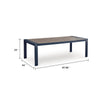 Beco Outdoor Dining Table | 88" Slatted Top | Navy Blue & Brown
