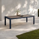 Beco Outdoor Dining Table | 88" Slatted Top | Navy Blue & Brown