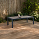 Beco Outdoor Dining Table | 88" Slatted Top | Navy Blue & Brown