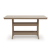 Cifa Counter Dining Table | 72" Slatted Top with Hole | Medium Brown