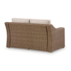 Leso Outdoor Loveseat | 2 Pillows | Beige Cushions | Brown Wicker Rattan 60"