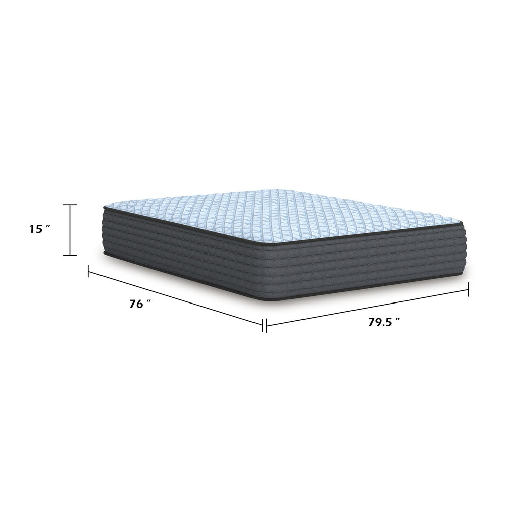 Cove King Mattress | 3-Layer Quilt Foam | Blue Stretch Knit Fabric 15"