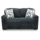 Addy Loveseat w 2 Pillows | Track Arms | Foam Fill Dark Gray Corduroy 72"