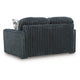Addy Loveseat w 2 Pillows | Track Arms | Foam Fill Dark Gray Corduroy 72"
