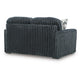 Addy Loveseat w 2 Pillows | Track Arms | Foam Fill Dark Gray Corduroy 72"