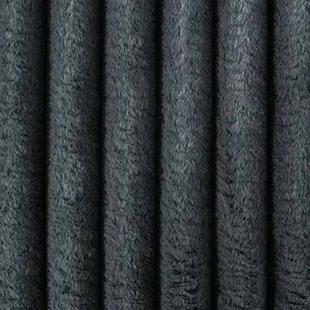 Addy Loveseat w 2 Pillows | Track Arms | Foam Fill Dark Gray Corduroy 72"