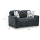 Addy Loveseat w 2 Pillows | Track Arms | Foam Fill Dark Gray Corduroy 72"