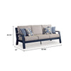 Beco Outdoor 3-Seater Sofa w 4 Pillows | Beige, Navy Blue Nuvella | 83"