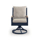 Beco Outdoor Swivel Chair Set of 2 | Beige Nuvella Cushions | Navy Blue Metal