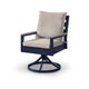 Beco Outdoor Swivel Chair Set of 2 | Beige Nuvella Cushions | Navy Blue Metal