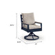 Beco Outdoor Swivel Chair Set of 2 | Beige Nuvella Cushions | Navy Blue Metal