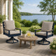 Beco Outdoor Swivel Chair Set of 2 | Beige Nuvella Cushions | Navy Blue Metal