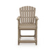 Cifa Outdoor Counter Height Stool Chair Set of 2 | Slatted Driftwood Brown